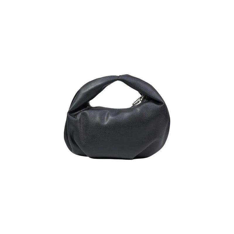 Karl Lagerfeld black polyurethane hobo handbag with soft rounded shape and twisted top handle with zip pockets