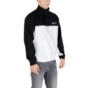 Black and white karl lagerfeld x levi’s half-zip sweatshirt with color-block design for fall winter wear