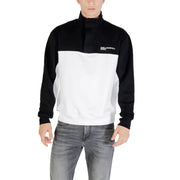 Men’s black and white color block long-sleeved sweatshirt with stand-up collar from Karl Lagerfeld Jeans