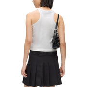Schwarze Mini-Umhängetasche aus Lackleder mit silberfarbenen Beschlägen und strukturiertem, kastenförmigem Design für Damen von Karl Lagerfeld Jeans