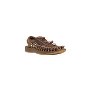 Keen women sandals brown synthetic woven leather sandal with braided design and tan rubber sole for spring use