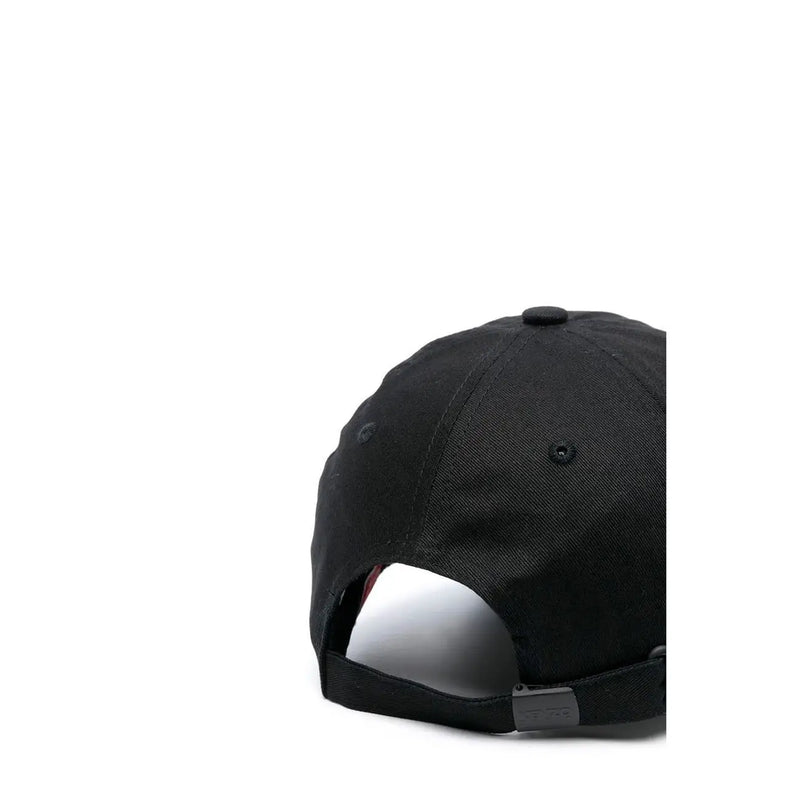 Schwarze Kenzo Herren-Baseballkappe aus Baumwolle mit strukturierter Stoffkrone und verstellbarem Riemen, Ansicht von der Rückseite