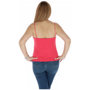 Kocca Damen-Top in Fuchsia mit Spaghettiträgern top aus Polyester-Elastan mit einem leuchtenden korallenfarbenen, figurbetonten Design