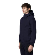 Marineblauer Kway Herren-Winterblazer aus Polyamid mit Kapuze und kleinem weißen Logo auf der Brust