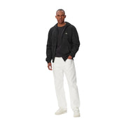 Schwarzer Lacoste Herren-Baumwollhoodie mit Reißverschluss vorne und dezentem grünem Krokodillogo auf der Brust.