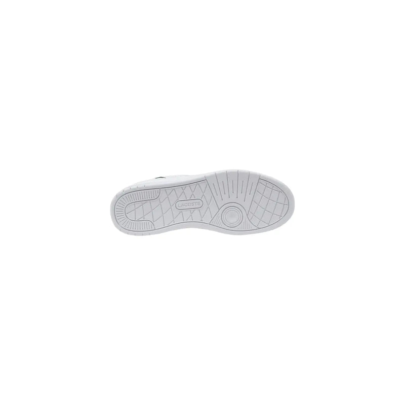 Weiße Gummisohle mit strukturierter Oberfläche und mittig eingeprägtem Lacoste-Logo – Herren-Schnürsneaker aus Leder.