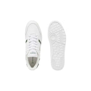 Weiße Lacoste Herren-Sneaker aus Polyurethan mit schwarzen Akzenten im klassischen Sportdesign für Frühling und Sommer