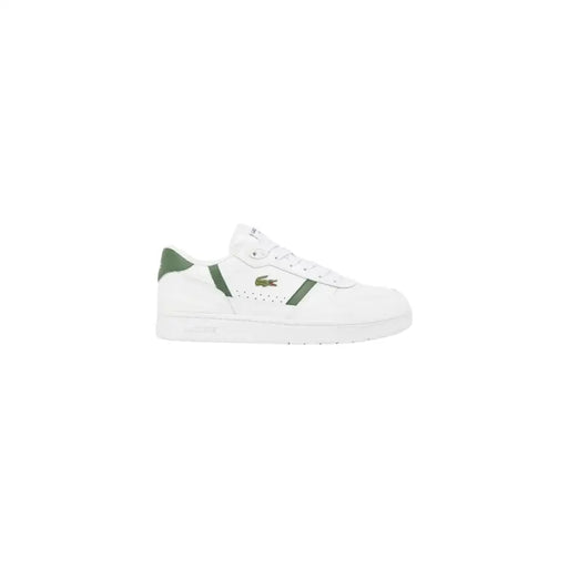 Weißer Lacoste Herren-Sneaker aus Polyurethan mit grünen Akzenten und Krokodil-Logo für Frühling und Sommer