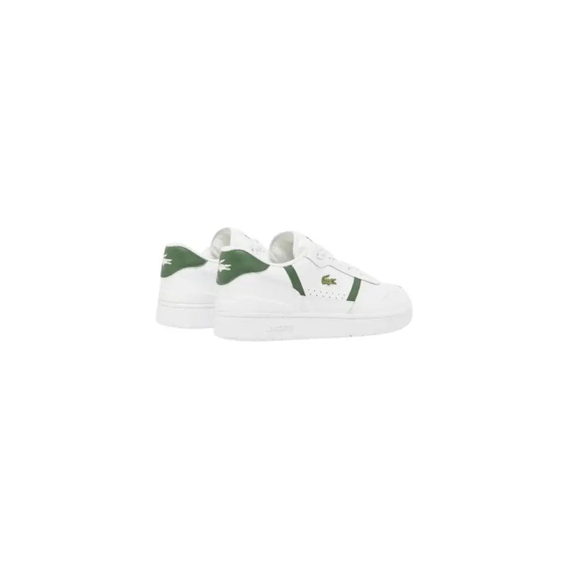Lacoste Herren-Sneaker in Weiß und Grün mit Obermaterial aus Leder, klassischem Design und charakteristischen Krokodil-Logo-Akzenten.