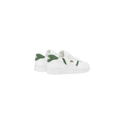 Lacoste men sneakers white and green with leather upper featuring classic design and signature crocodile logo accents