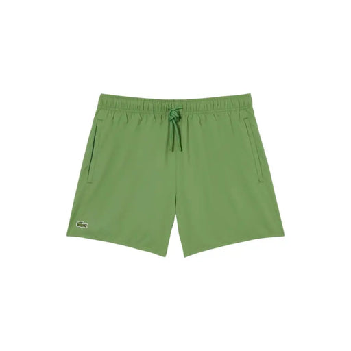 Grüne Lacoste Herren-Badehose mit elastischem Bund und Kordelzug aus Polyester, geeignet zum Baden