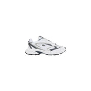 Weiße Lacoste Herren-Sneaker mit grauen Akzenten, klobiger Sohle aus Polyester-Polyurethan und markantem geometrischem Design