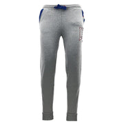 Leone 1947 men trousers gray heathered sweatpants with blue side panels and embroidered la logo on thigh