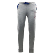 Leone 1947 Herrenhose, grau melierte Jogginghose mit blauen Seiteneinsätzen und gesticktem LA-Logo am Oberschenkel