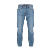 Levi's Herren-Jeans aus blauem Denim, Baumwoll-Stretch, schmale Passform, heller Waschung und dezentem Used-Look