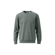 Levi's Herren-Sweatshirt aus grüner Baumwolle mit Rundhalsausschnitt und dezentem, gesticktem Logo auf der Brust in gedecktem Olivgrün