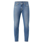 Levi’s men jeans in medium-wash blue slim fit with classic five-pocket design made from cotton lyocell blend