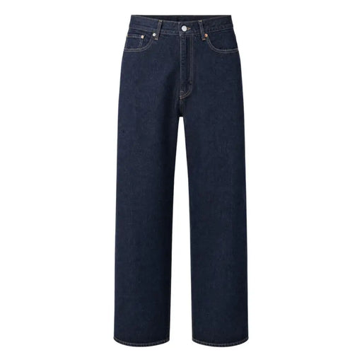 Levi's Herrenjeans aus dunkelindigofarbenem Baumwolldenim mit geradem Bein und klassischem Fünf-Taschen-Design, Vorderansicht
