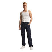 Levi's Herrenjeans, klassisch blau, aus Baumwolle, mit Reißverschluss und Knöpfen, dunkelblauem Denim, Fünf-Taschen-Design und geradem Bein.