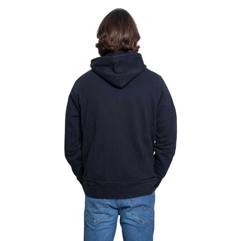 Schwarzer Levi's Herren-Hoodie aus Baumwolle in Marineblau mit weichem, strukturiertem Stoff und gerippten Bündchen