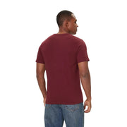 Levi's Herren-T-Shirt aus bordeauxroter Baumwolle mit normaler Passform, kurzen Ärmeln und Rundhalsausschnitt, Vorderansicht