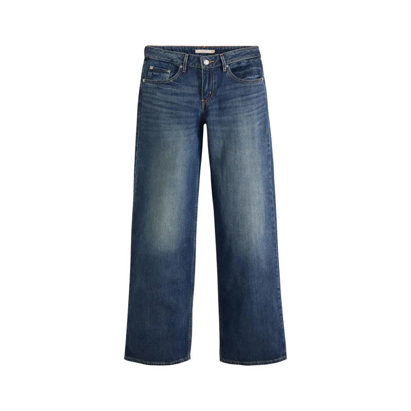 Levi's Damen-Jeans aus dunkelblauem Baumwoll-Lyocell mit geradem Bein und klassischem Fünf-Taschen-Design