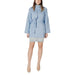 Light blue belted trench coat showcased in Women’s Belted Sage Green Trench Coat product image