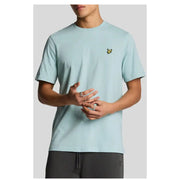 Light blue cotton T-shirt from Lyle & Scott Green Printed Short Sleeve collection