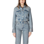 Light blue denim jacket and jeans outfit displayed in the product listing