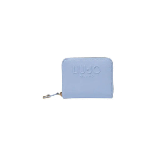 Light blue Liu Jo zippered wallet showcasing elegant design and premium leather material
