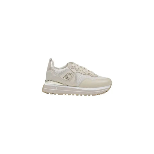 Light beige Liu Jo women’s athletic sneaker with textured sole and metallic side accent