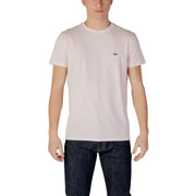 Light pink Lacoste t-shirt displayed in Lacoste Men Black Short Round Neck T Shirt