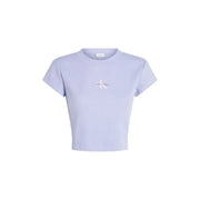 Lilac cropped t-shirt with logo, part of Calvin Klein Jeans Women’s collection