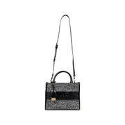 Black and grey textured Liu Jo handbag with top handles, shoulder strap, and front pockets