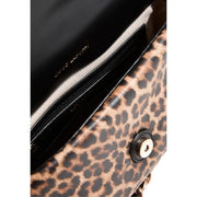 Liu Jo black leopard print polyurethane handbag with glossy finish and gold tone hardware for stylish use