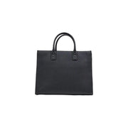 Liu jo black polyurethane handbag with structured rectangular shape leather tote and top handles