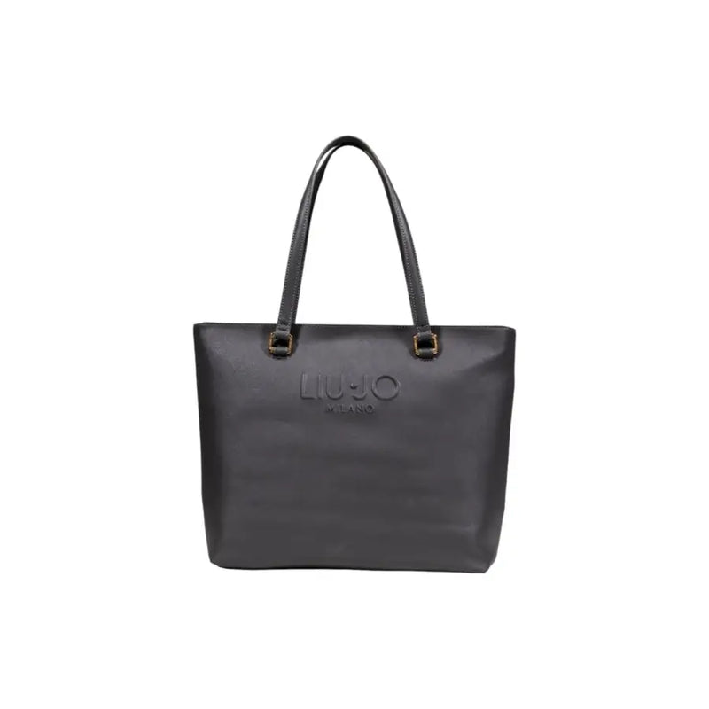 Dark gray Liu Jo tote bag with two shoulder straps, polyurethane material, zip closure