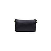 Liu jo black leather crossbody bag with gold-tone zipper and hardware featuring multiple pockets for organization