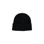 Black ribbed knit beanie with folded cuff from Liu Jo Rhinestone Embellished Black Cap for Women Fall Winter