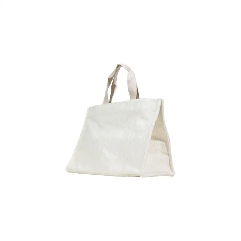 Liu Jo white polyester minimalist tote bag with sturdy handles and subtle textured off-white canvas surface 41x30x10 cm