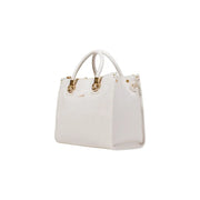 White leather women’s shoulder handbag with gold hardware and zipper by Liu Jo