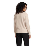 Beigefarbener Rippstrickpullover von Liu Jo für Damen mit langen Ärmeln und hohem Kragen aus Viskosemischgewebe