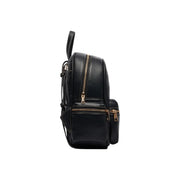 Schwarzer Liu Jo Damen-Rucksack aus Kunstleder, 30 cm, mit goldfarbenen Reißverschlüssen und elegantem, minimalistischem Design