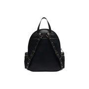 Liu Jo Schwarzer Damen-Rucksack aus Kunstleder mit Nietenriemen und seitlichen Reißverschlusstaschen, 30 cm