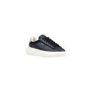 Liu Jo women black platform sneakers in polyurethane with low-top design white rubber sole and gold-tone branding