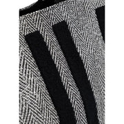 Liu jo women black polyester handbag 40x29x15 cm shown with black and white herringbone wool coat with bold stripes