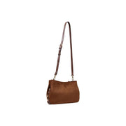 Liu Jo women brown small handbag in suede with crossbody strap and silver-toned hardware W30cm polyester