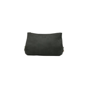 Black leather clutch with silver-toned hardware accents and brown polyester liu jo small handbag w30cm