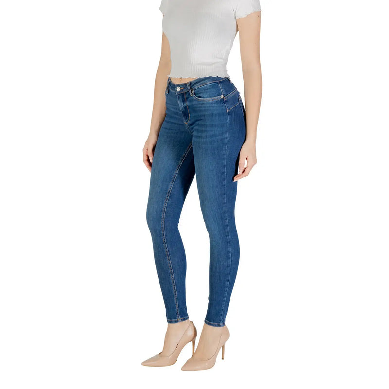 Hochgeschnittene, schmal geschnittene blaue Jeans aus Baumwollstretch von Liu Jo Damen-Jeans