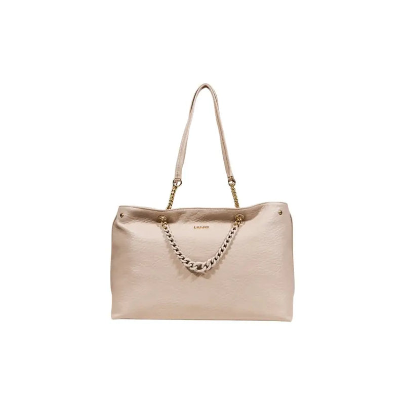 Beige faux leather tote bag with chain details from Liu Jo Women Fall Winter collection